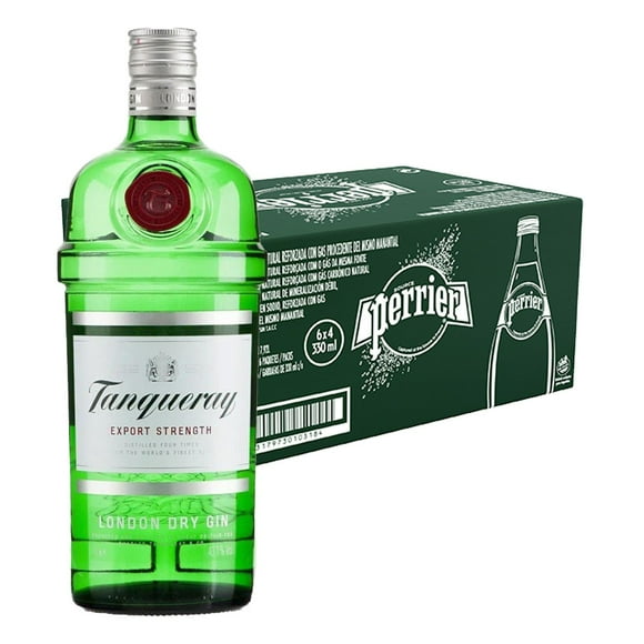 Pack 24 Agua Perrier 330 ml + Ginebra Tanqueray 750 ml