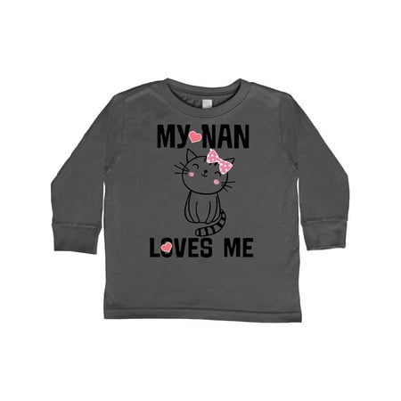

Inktastic Nan Loves Me Girls Gift Toddler Toddler Girl Long Sleeve T-Shirt