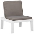 thumbnail image 1 of vidaXL Garden Lounge Chair with Cushion Plastic White, 1 of 5