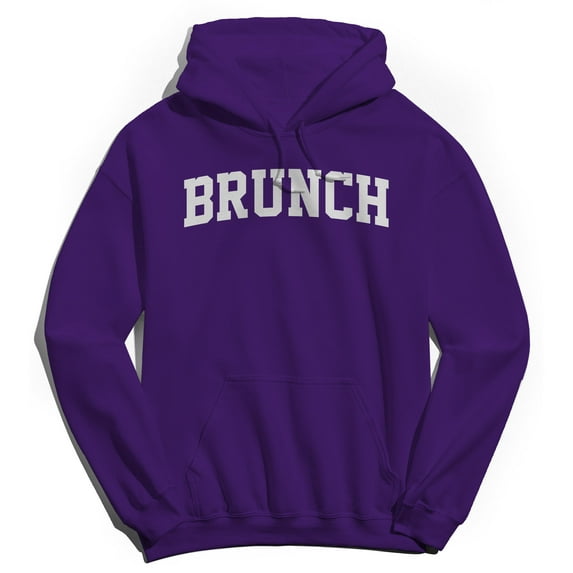 Brunch Graphic Purple Men's Cotton Pullover Hoodie