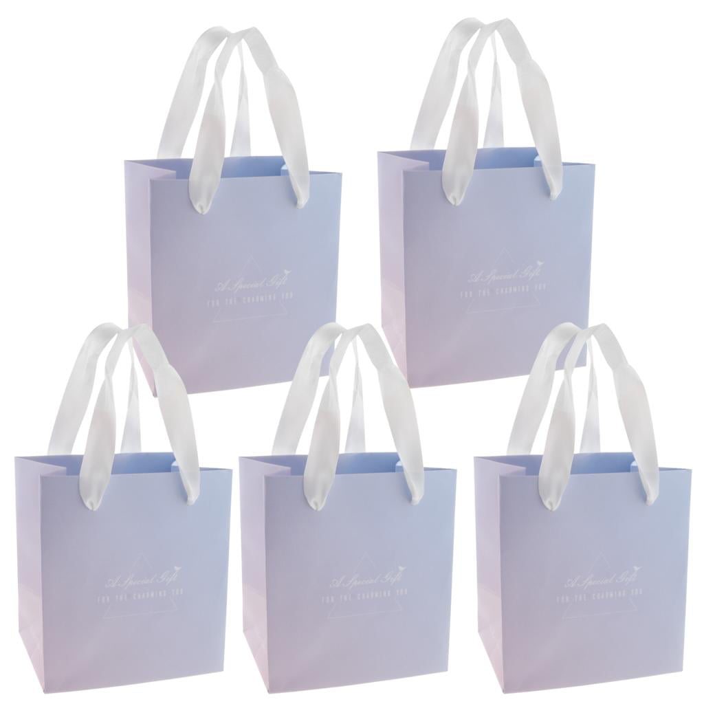 50pcs Party Bags Kraft Paper Gift Bag With Handles Recyclable Shopping Loot Bag 