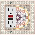 thumbnail image 1 of Metal Light Switch Plate Cover Elegant Beige Mandala Floral Rug Tile Pattern TIL071, 1 of 13