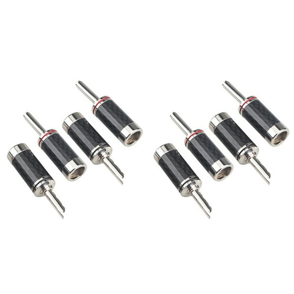8PCS Banana Plugs HIFI DIY Carbon Fiber Electrical Audio Speaker Cable Banana Connector Plug Black