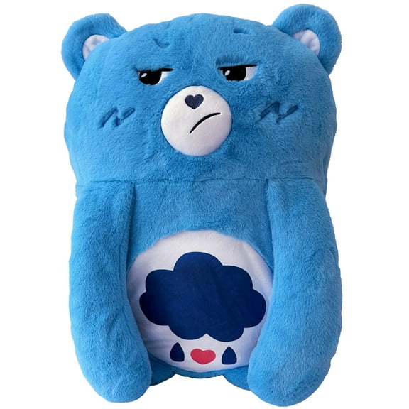 Happy Nappers: Care Bears Pillow Pocket Pal - Grumpy Bear - Plush Character Pillow Case, Animal Cover w/ Weighted Paws, Soft Huggable Companion, Kids