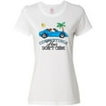 thumbnail image 3 of Inktastic Convertible Hair Don't Care with Brown Hair and Blue Car Women's T-Shirt, 3 of 5