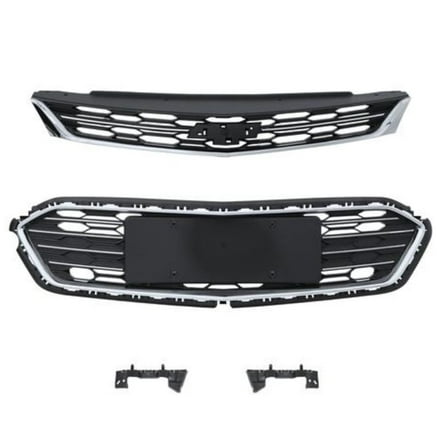 Front Bumper Grill Upper And Lower Grille Fit for 2016-2018 Chevy Chevrolet Cruze 2PCS