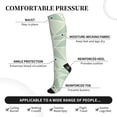 thumbnail image 3 of Socks Calf Pressure Socks Breathable Moisture Absorbent 11.8in×7.9in Full Print Designed For Hiking Walking Sports Palegreen Geometric Lines_1 2 Black-2, 3 of 8