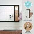 thumbnail image 4 of Martha Stewart Everette 24"x18" Magnetic Dry Erase Monthly Calendar and Cork Board Combo with Included Marker, Magnets, and Push Pins, Black Woodgrain Frame, 4 of 12