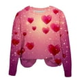 thumbnail image 4 of Jsaierl Chandails en Molleton pour Femmes Saint-Valentin Mignons Imprimé Cœur Chandails en Molleton Tendance Chandail Col Rond Décontracté Manches Longues pour Femmes, 4 of 4