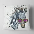 thumbnail image 2 of Designart Funny Zebra Watercolor - Animal Throw Pillow - 16x16, 2 of 5