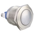 thumbnail image 3 of Interruptor de botón momentáneo impermeable de metal de 19 mm, cabeza redonda de reinicio automático de 2 pines, 40 piezas, 3 of 8