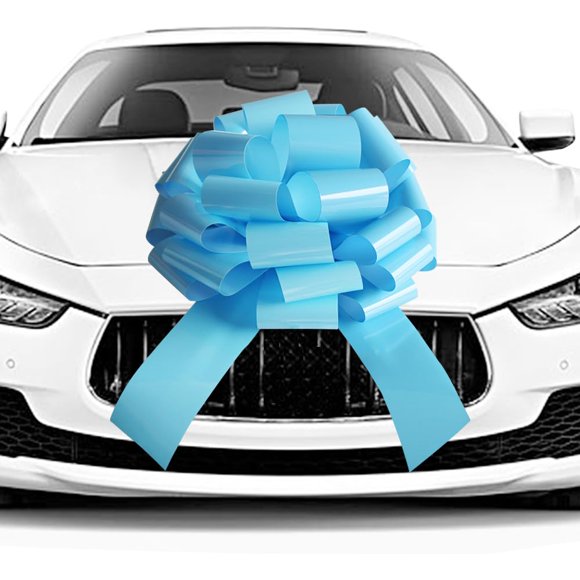 Car Bow HQJAXJ, gigante, impermeable, para regalo, 20 pulgadas, decoración azul cielo