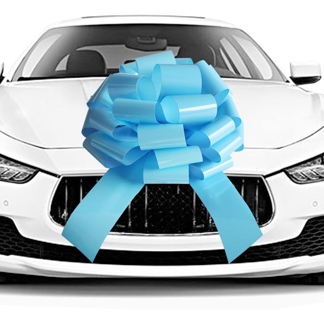 Car Bow HQJAXJ, gigante, impermeable, para regalo, 20 pulgadas, decoración azul cielo