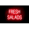 thumbnail image 1 of SpellBrite FRESH SALADS LED Sign for Business. 24.1" x 15.0" Red FRESH SALADS Sign Has Neon Sign Look With Energy Efficient LED Light Source. Visible from 500+ Feet, 8 Animation Settings., 1 of 4