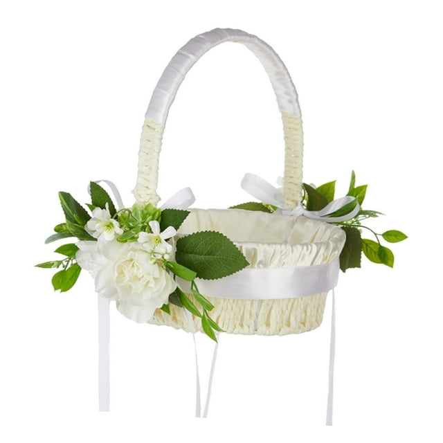 Canasta de bodas canasta de flores satén