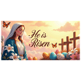 thumbnail image 1 of He is Risen Floral Cross Easter Celebration Banner Church Decor Spring Religious Backdrop Christian Event Decoration Resurrection Sunday, 1 of 4