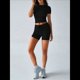thumbnail image 5 of Conjuntos de Chándal de Dos Piezas de Verano para Mujer con Pantalones Cortos Ajustados Negro M, 5 of 8