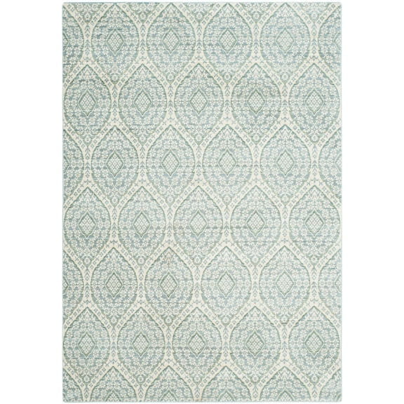 SAFAVIEH Valencia Christopher Damask Polyester Area Rug, Alpine/Cream, 3' x 5'