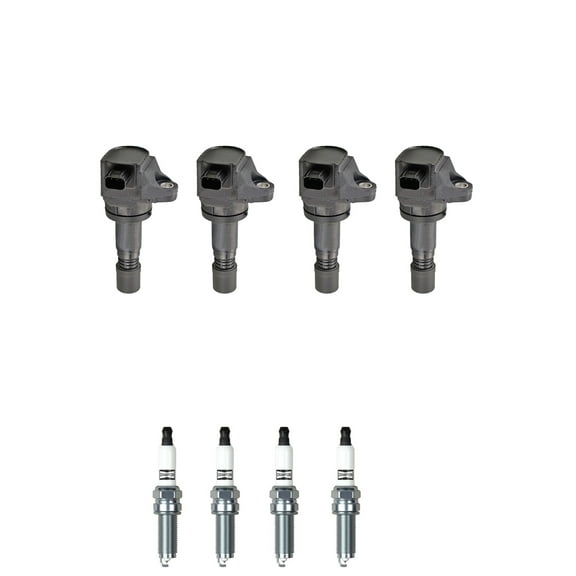 Set of 4 ISA Ignition Coils and 4  Champion Spark Plugs Compatible with 2012 Honda Civic 1.5L L4 1497cc -ci Replacement for UF672