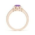 thumbnail image 2 of ANGARA Natural 1 Ct. Amethyst with Diamond Halo Ring in 14K Rose Gold for Women (Ring Size: 3), 2 of 9