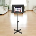 thumbnail image 6 of Portable Laptop Podium, Height Adjustable Rolling Stand, Mobile Floor Steady Standing Desk, Classroom Table with Wheels, Tilting Conference Pulpit for Office Presentation Church (Black), 6 of 18