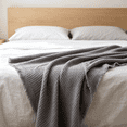thumbnail image 4 of CREVENT Farmhouse Light Grey Waffle Knit Throw Blanket for Home Decoration, 50''X60'', 4 of 5
