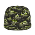 thumbnail image 2 of Daiia Light Green Excavator print Flat Bill Hats Flat Brim Trucker Cap Baseball Cap Adjustable Classic Low Profile Hat Unconstructed Plain Cap, 2 of 9