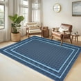 thumbnail image 3 of Washable Rug 8x10 Living Room,Geometric Bordered Carpet for Dining Room,Low Pile Ultra Thin Floor Cover,Anti-Slip and Stain-Resistant Carpet for Apartment Bedroom Dorm, 3 of 7
