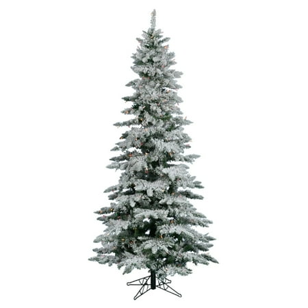 9 Ft Slim Led Christmas Tree Vickerman 6.5 ft. Flocked Slim Utica Fir Multi LED Christmas Tree ()