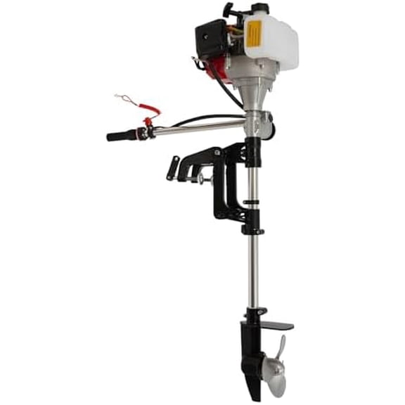 2-Stroke 2.3HP Outboard Motor, 52CC Gas-Powered Outboard Motor Fishing Boat Engine Manual Pull Start Marine Inflatable Fishing Boat Outboard Engine Motor for Inflatable Fishing Boats Yachts