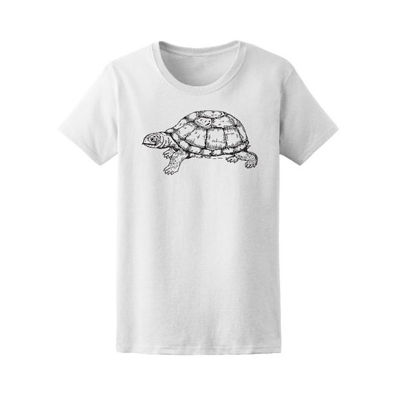 Turtle Walking B&w Design T-Shirt Men -Image by Shutterstock, Male 4X-Large