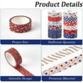 thumbnail image 5 of 1set 12 rolls Baseball Theme Adhesive Paper Tapes Decorative Sticker Roll Tape for Card-Making Scrapbooking Diary Planner Envelope & Notebooks Red 15mm about 5.47 Yards(5m)/roll, 5 of 9
