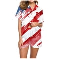thumbnail image 7 of Tnhcen Ladies Independence Day Pajama Set Soft Cotton Short Sleeve Button Down Shirt Comfy Sleep Shorts Nightwear​ S-2XL, 7 of 7