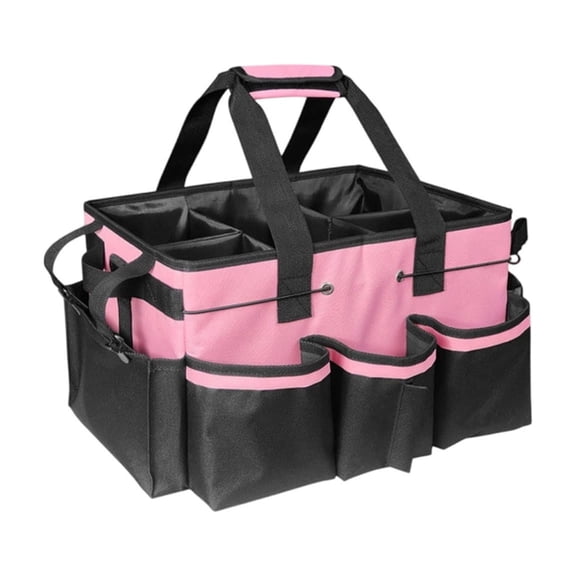 Mgaxud Large Canvas Cleaning Bag Multifunctional Storage Tool Bag with Handle and Crossbody Strap for Home Office Supplies and Organization