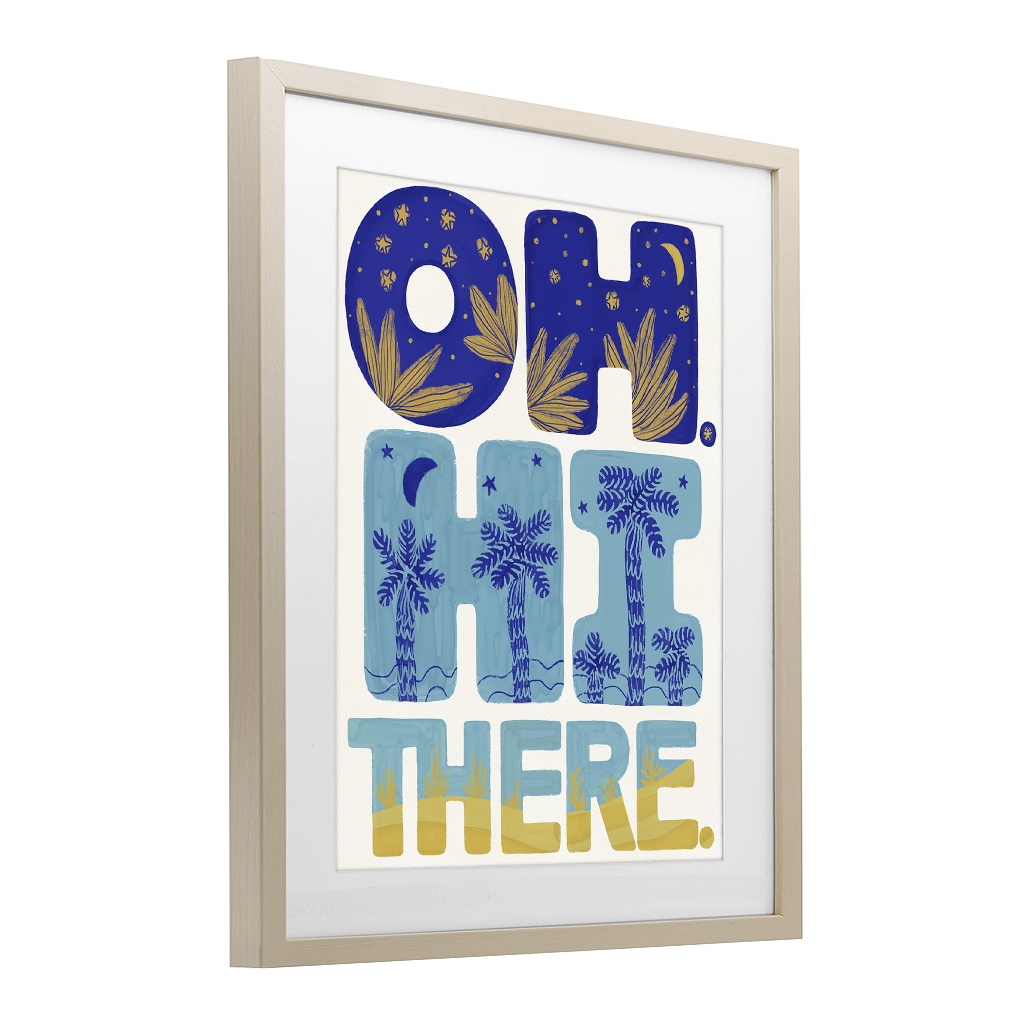 Stupell Industries Oh Hi There Tropical Birch Framed Print Under Glass, design by Connie Summers