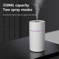 thumbnail image 3 of QLEICOM Humidifiers for Bedroom, 250ml Portable Small Cool Mist Humidifiers, USB Powered with LED Light, Humidifiers for Home Office Car Bedroom Nursery Indoor (White), 3 of 7
