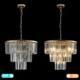 thumbnail image 6 of Kselythan Modern Gold Luxury Crystal Chandelier, 20 Inch Round Top Crystal Chandelier, Pendant Chandelier Ceiling Light Fixture Lamp for Dining Room Bathroom Bedroom Living Room, 6 of 9