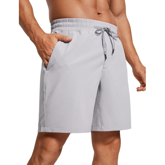 CRZ YOGA Men's Linerless Workout Shorts 7'' Quick Dry for Running Sports Athletic Gym with Pockets