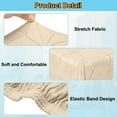 thumbnail image 3 of Jacquard Square Ottoman Cover Fit Length 27"-32", M-Large, Khaki, 3 of 6