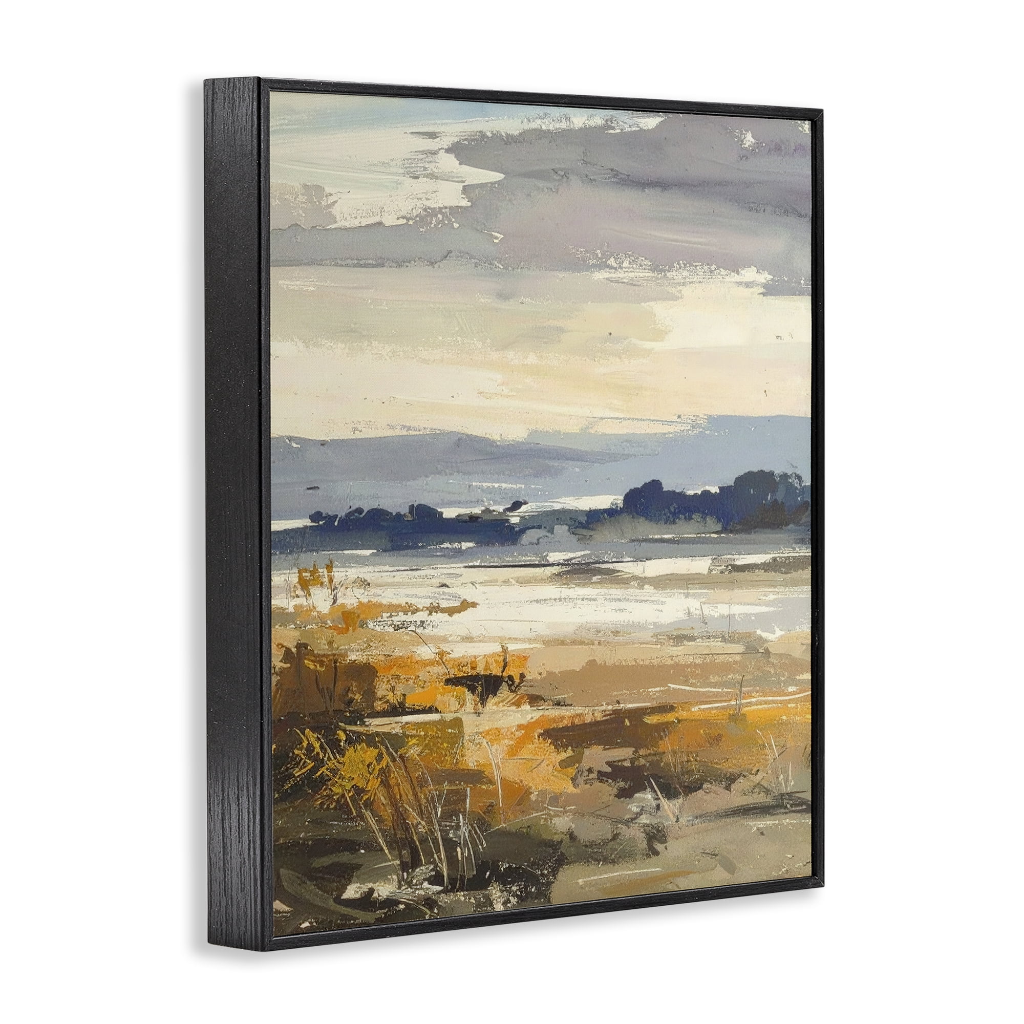 Stupell Industries Distant Horizon Abstract Black Framed Giclee Art, design by Alonza Saunders