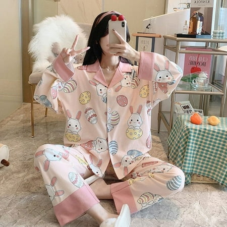 

Anime Kawaii Sanrios Hellokittys Kuromi Cinnamoroll Pure Cotton Cardigan Home Wear Cute Spring Summer Ins Pajama Set Gift New