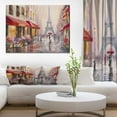 thumbnail image 3 of Lovers in Paris Eiffel Tower' Cityscapes Painting Print on Wrapped Canvas - Brown, 3 of 5