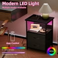 thumbnail image 5 of TOMNK Night Stand Set of 2, Nightstand with Charging Station, End Table, Bed Side Table, Black, 5 of 6