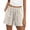 Gray women cotton linen shorts a1, variant on Cagogo Women Cotton Linen Plus Size Relaxed Elastic Waist Flowy Casual Shorts Solid Basic Vacation Beach Lounge Pants Shorts, Gray XL