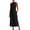 Black, variant on Women's Halter Neck Sleeveless Dress, Mid Waist Basic Midi Tank Dress, Casual Loose Split Side Dress with Pockets for Summer