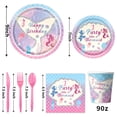 thumbnail image 3 of Happy Birthday Little Mermaid Theme Cartoon Children's Party Supplies, Tableware, Cake Decorations, 3 of 6