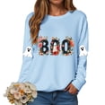 thumbnail image 6 of Godom Halloween Sweatshirts for Women Pumpkin Graphic Crewneck Long Sleeve Tops Casual Loose Pullover Shirts 2025 Clothes, 6 of 7