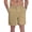 02-Dark khaki, variant on Men's Linen Casual Classic Fit Short Drawstring Summer Beach Shorts