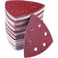 thumbnail image 2 of Paquete de 80 triángulos abrasivos de gancho y bucle de 6 agujeros 40/60/80/120/180/240/320/400 triángulo de lijado para lijar y pulir, 2 of 5