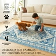 thumbnail image 3 of My Magic Carpet 3'x5' Machine Washable Non-Slip Kitchen Entryway Area Rug - Saraz Blue, 3 of 6